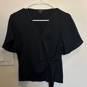 Express Black Tie-Front Blouse